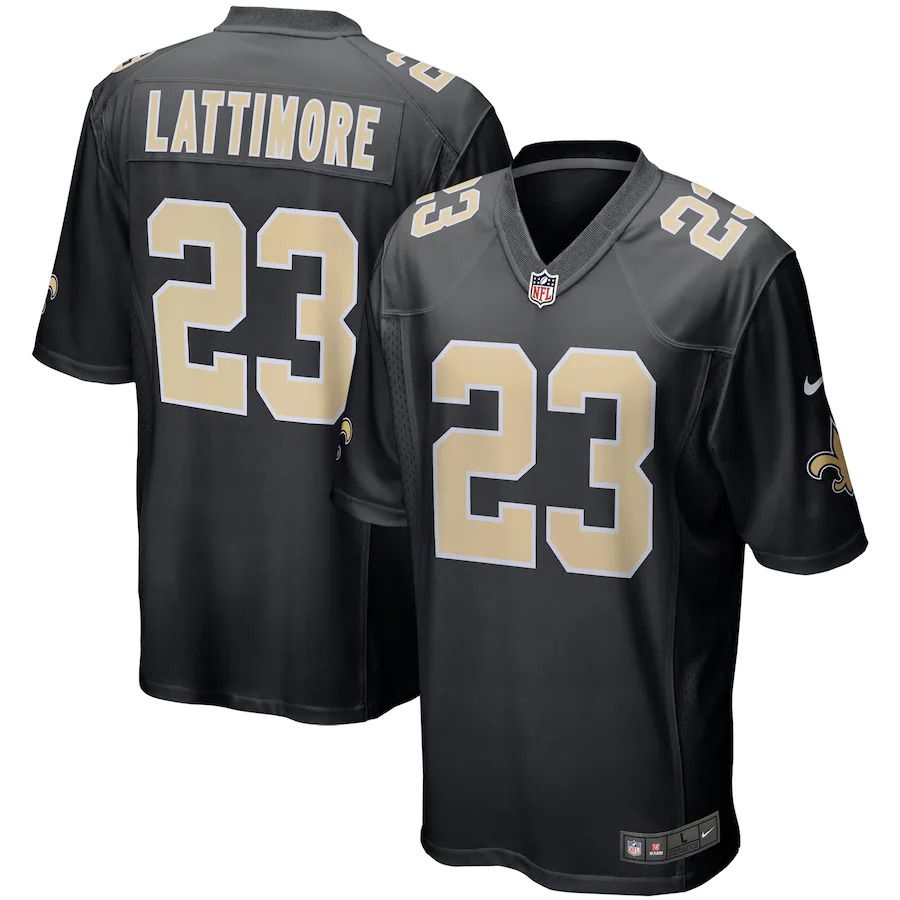 Men New Orleans Saints #23 Marshon Lattimore Nike Black Event Game NFL Jersey